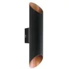 Eglo Wandleuchte Agolada Außenbeleuchtung Verzinkter Stahl Schwarz Bernstein Up & Down 7.4W 660lm - 830 Warmweiß