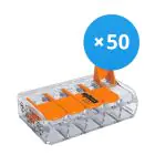 Mehrfachpackung 50x Wago 221-415 Klemmleiste Verbinder | 5 Draht Verbindung 